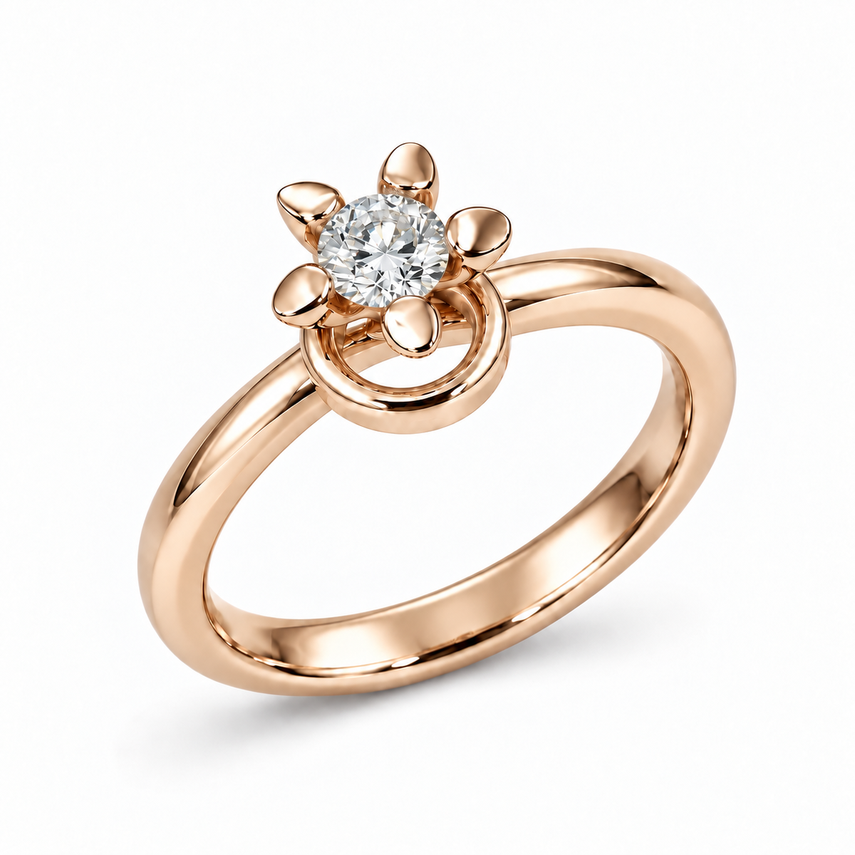 Ring Love 5, 18kt Fairtrade rose gold, "love conquers all" 0.20ct