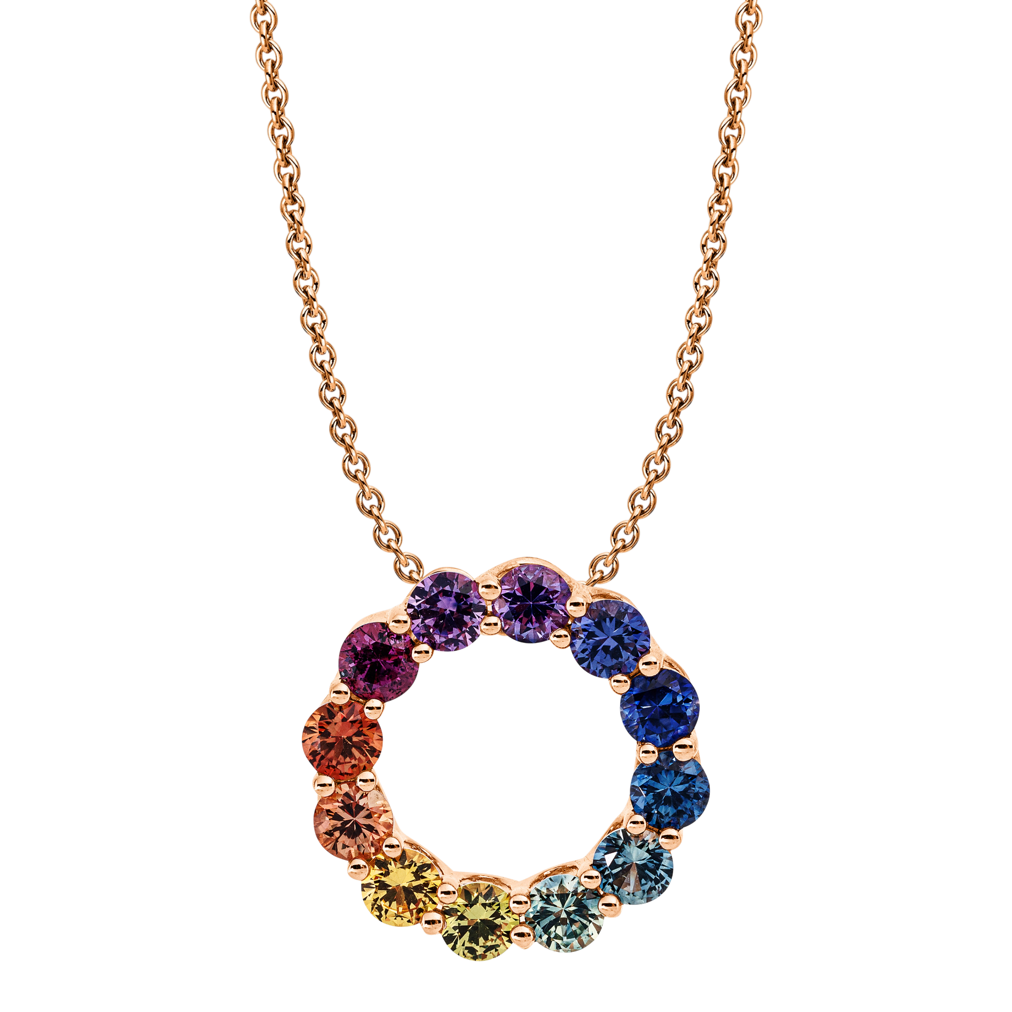 Anhänger Rainbow DD3I69350R 18kt Roségold, Saphire