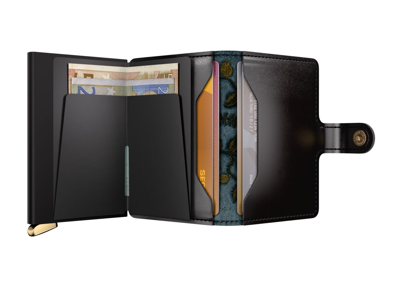 Secrid Premium+ Miniwallet Stitch Floral, suitable for metal cards