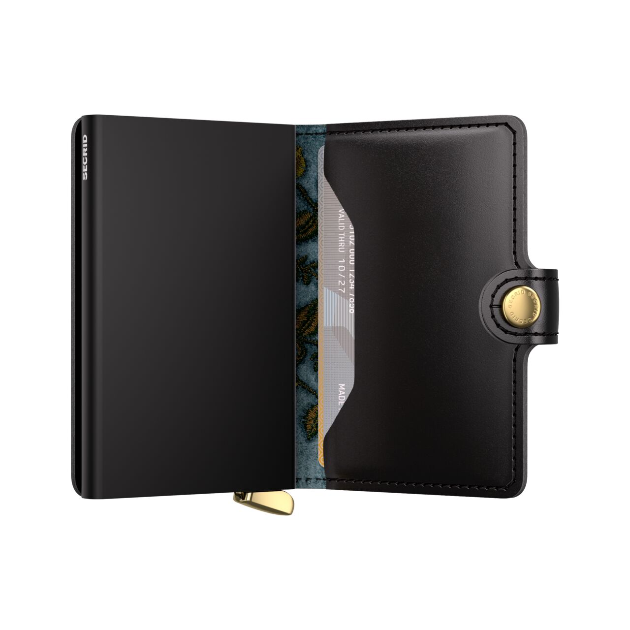 Secrid Premium+ Miniwallet Stitch Floral, suitable for metal cards