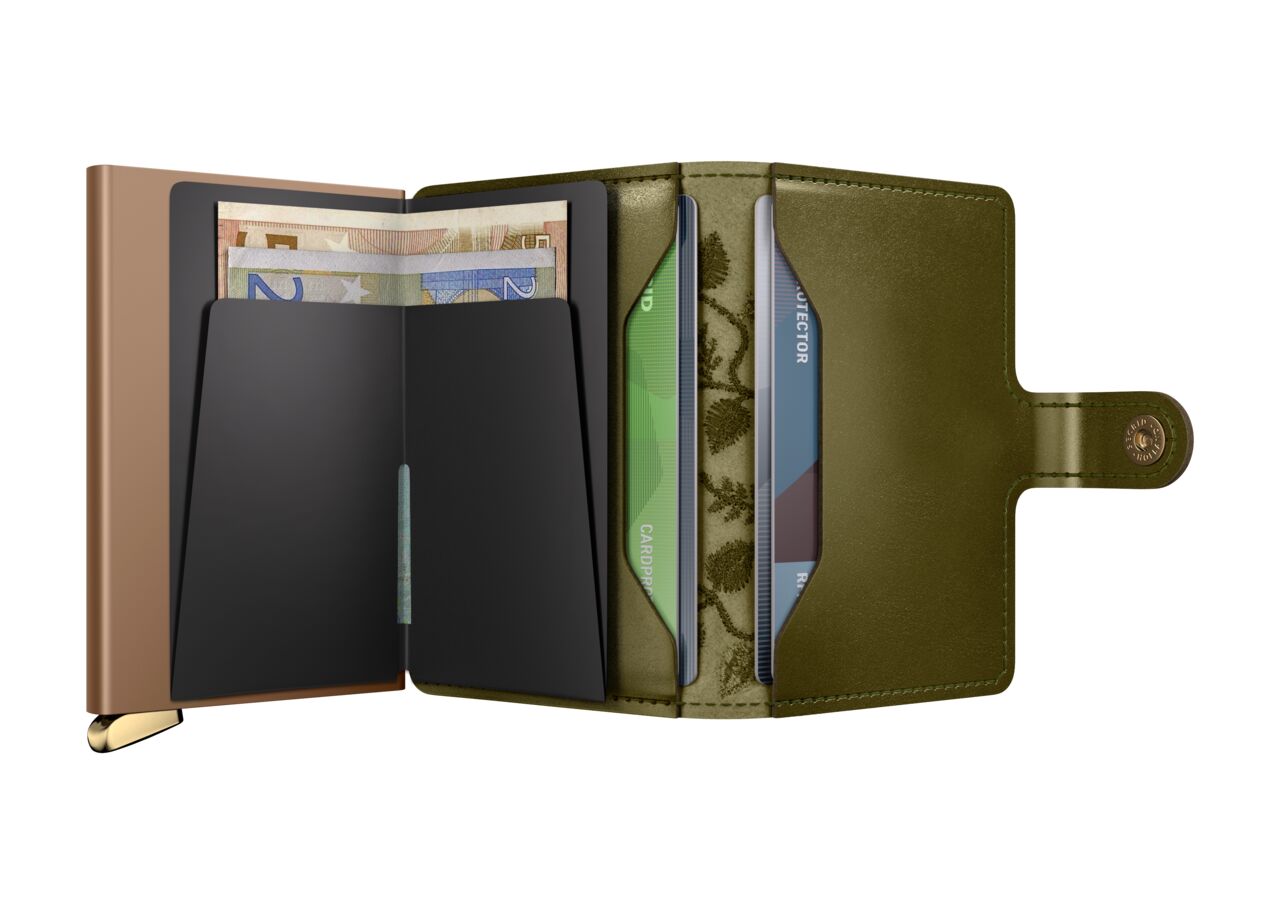 Secrid Premium+ Miniwallet Stitch Floral, suitable for metal cards