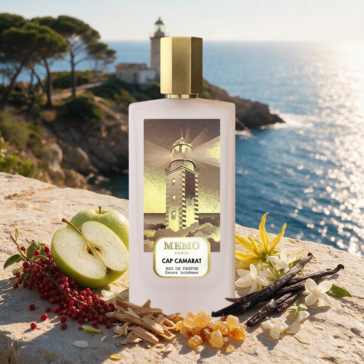 Cap Camarat by Memo Paris – bottle on the lighthouse cape with apple, pink pepper, ylang-ylang and vanilla