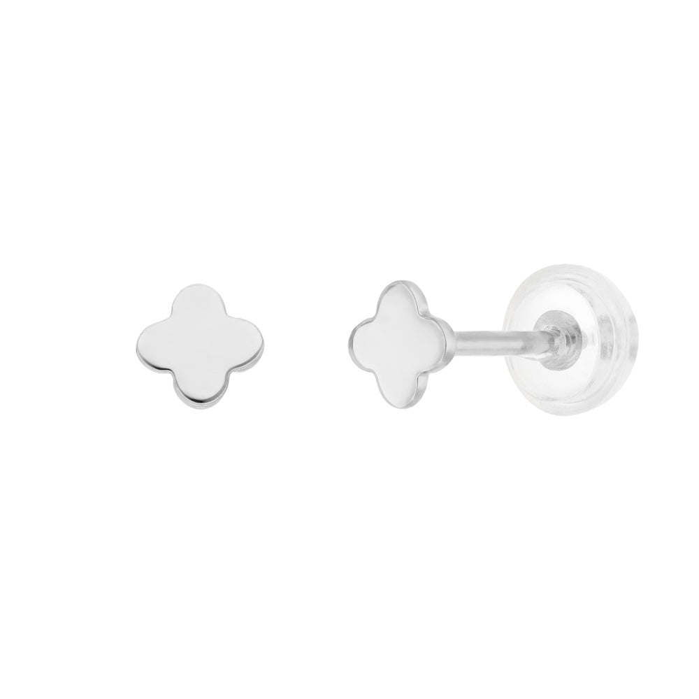 Ohrstecker Mini Clover, 14K Weißgold