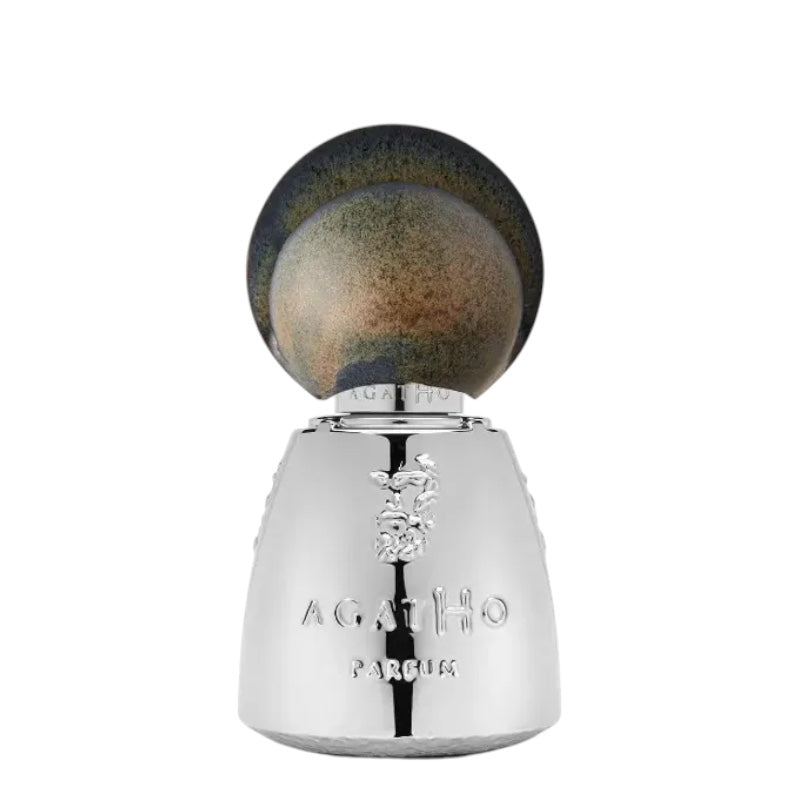 Agatho Giardino di Ercole Extrait de Parfum Flakon mit handgefertigtem Porzellandeckel nach italienischer Tradition auf weißem Hintergrund.