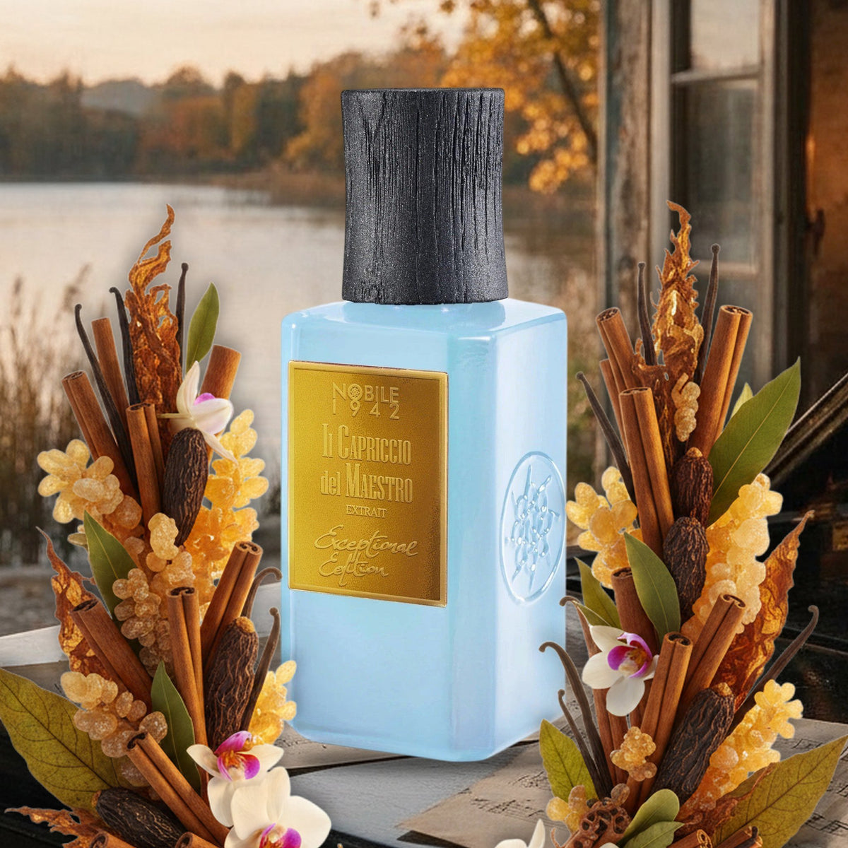 Il Capriccio del Maestro von Nobile 1942 am Flügel einer Seevilla im Herbst mit Zimt, Weihrauch, Tonka und Orchidee