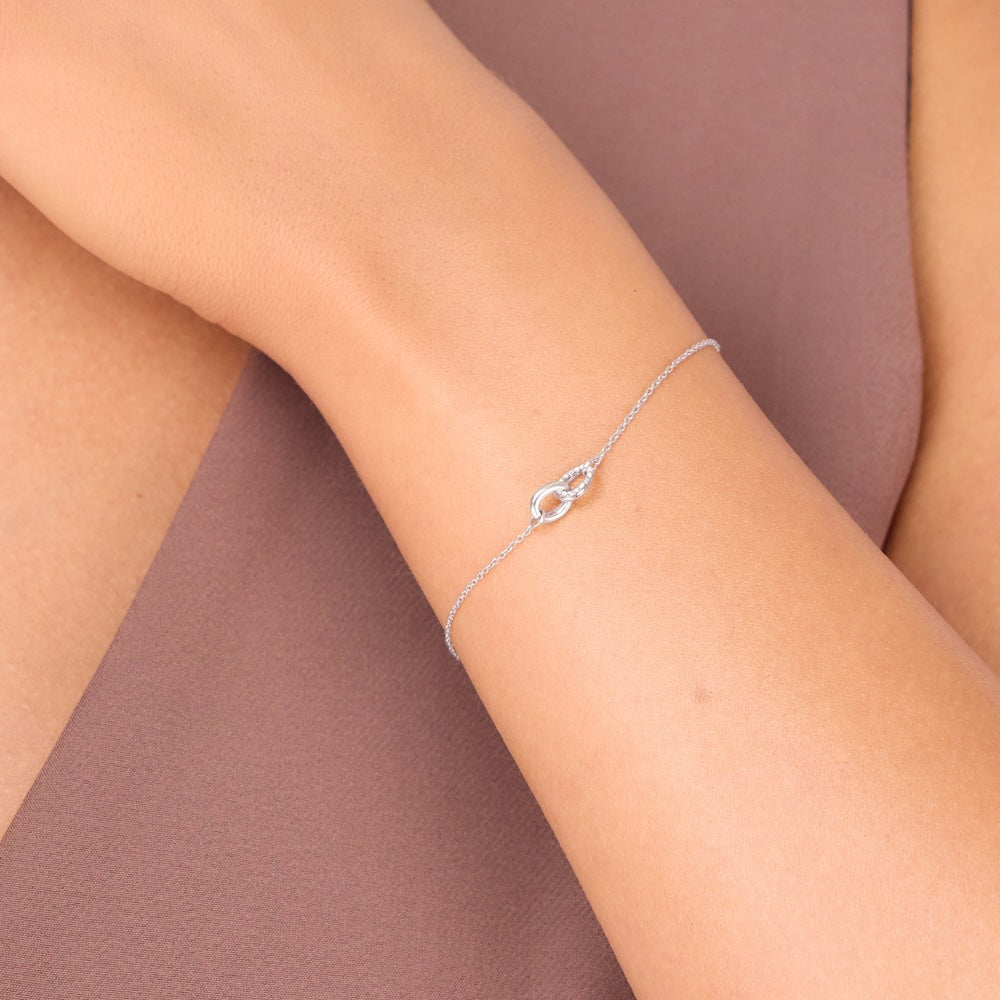 Armkette Eternal Touch mit Diamanten, 14K Weißgold