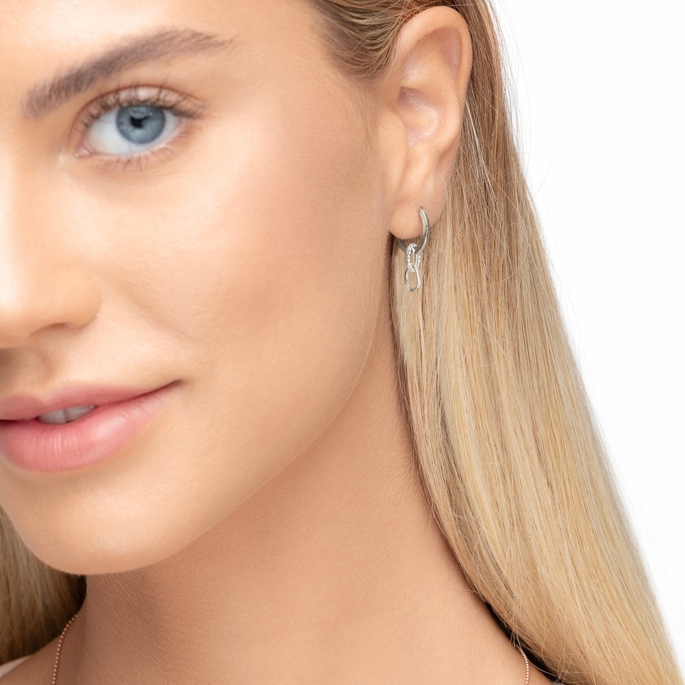 Creolen Eternal Touch, 14 Karat Weißgold mit Diamanten