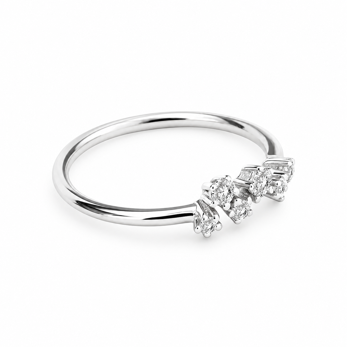 Noën Ring Sparkle II aus 18kt Weißgold mit Diamanten, 0,20 ct