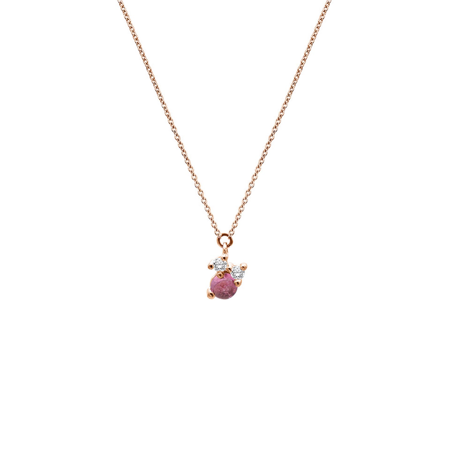 Necklace Stellini, Tourmaline Pink, 18kt Fairtrade Rose Gold