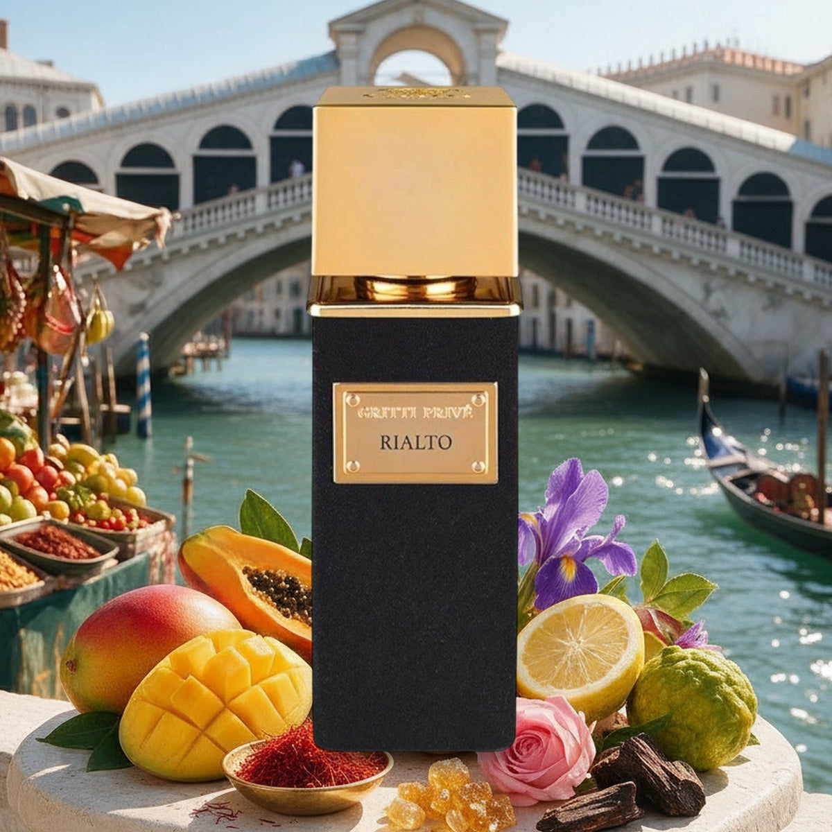 Rialto von Gritti mit Mango, Bergamotte, Safran und Iris vor der Rialtobrücke in Venedig im Sommer