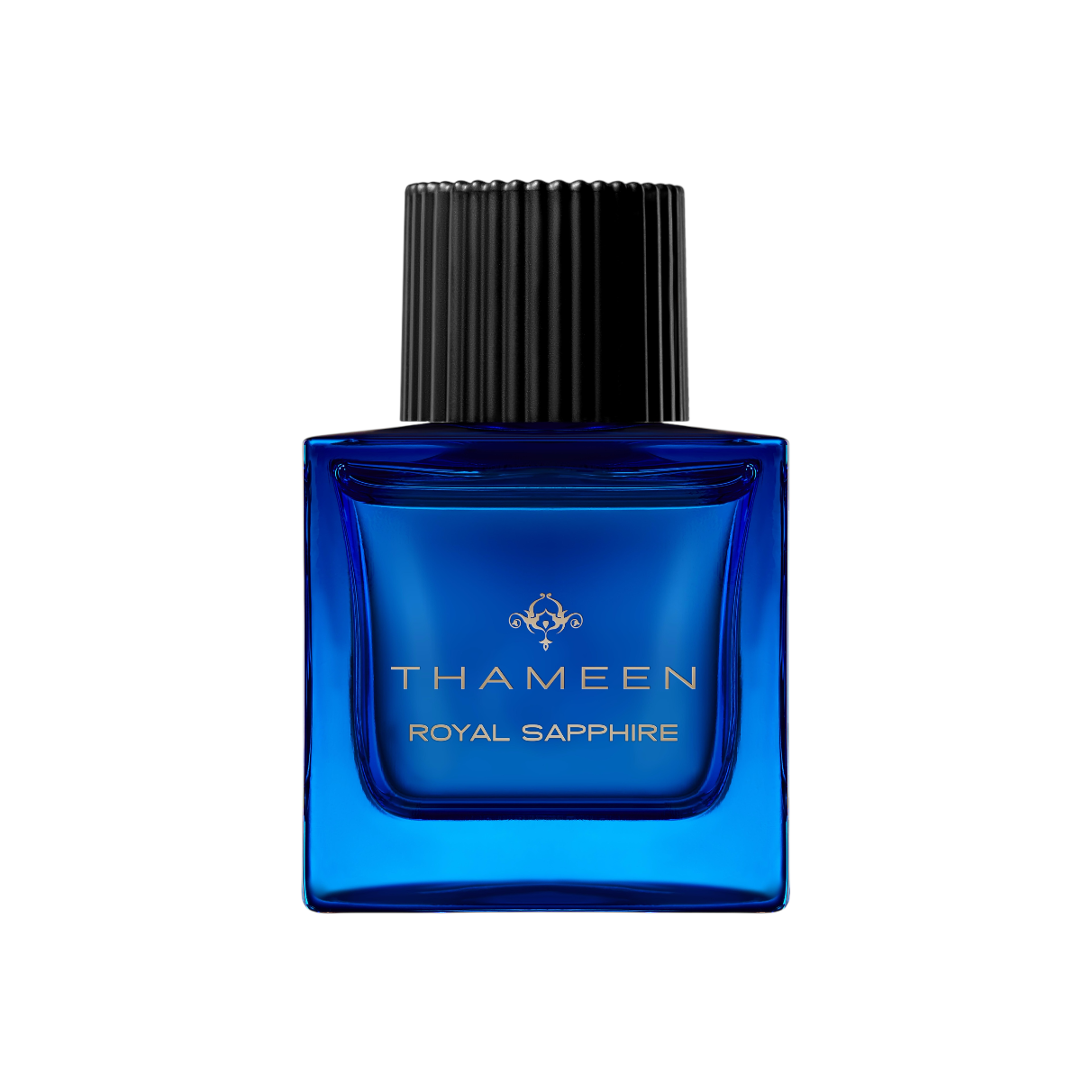 Flakon von Royal Sapphire – Thameen London: luxuriöser Unisex‑Duft in charakteristischem blauen Glasdesign