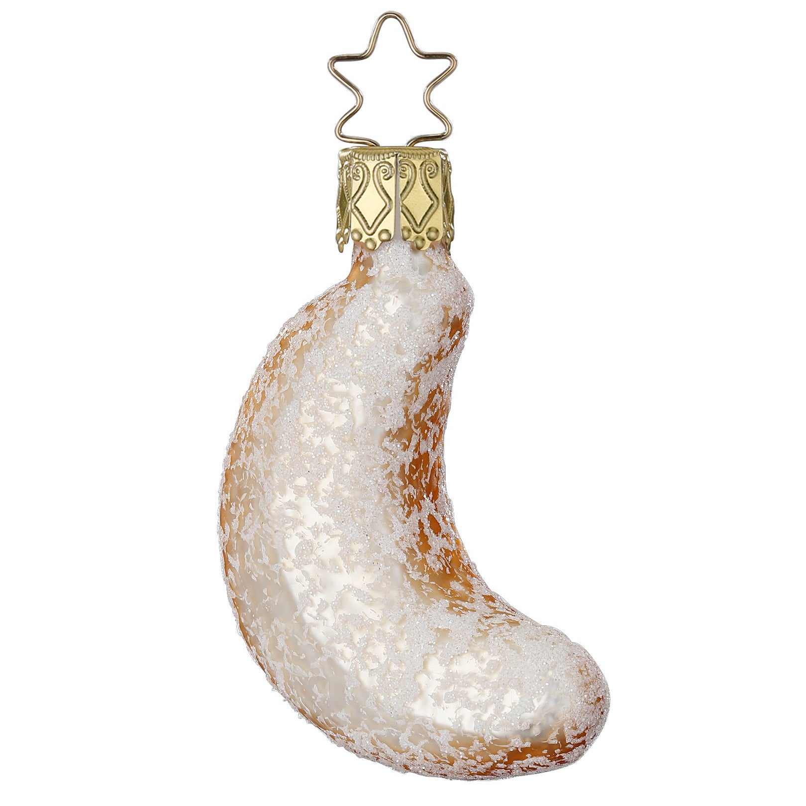 Glaskugel Anhänger Vanillekipferl, 6.5 cm 10007S023 von Inge Glas