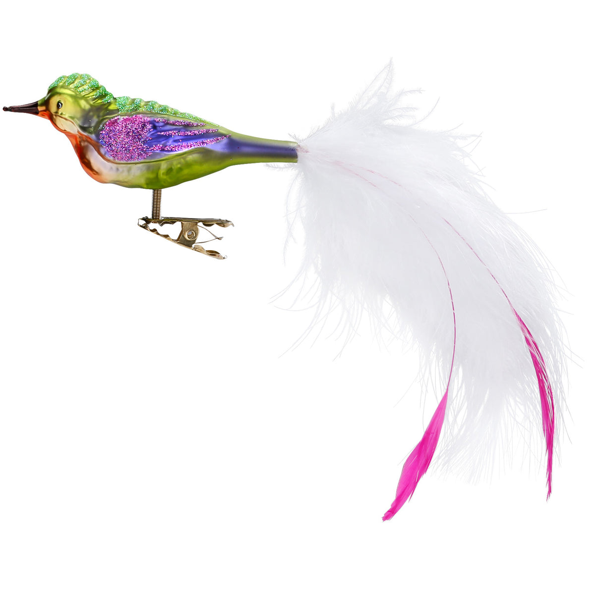 Inge Glas Clip-Vogel Paradiesvogel mit Federschwanz, 9,5 cm