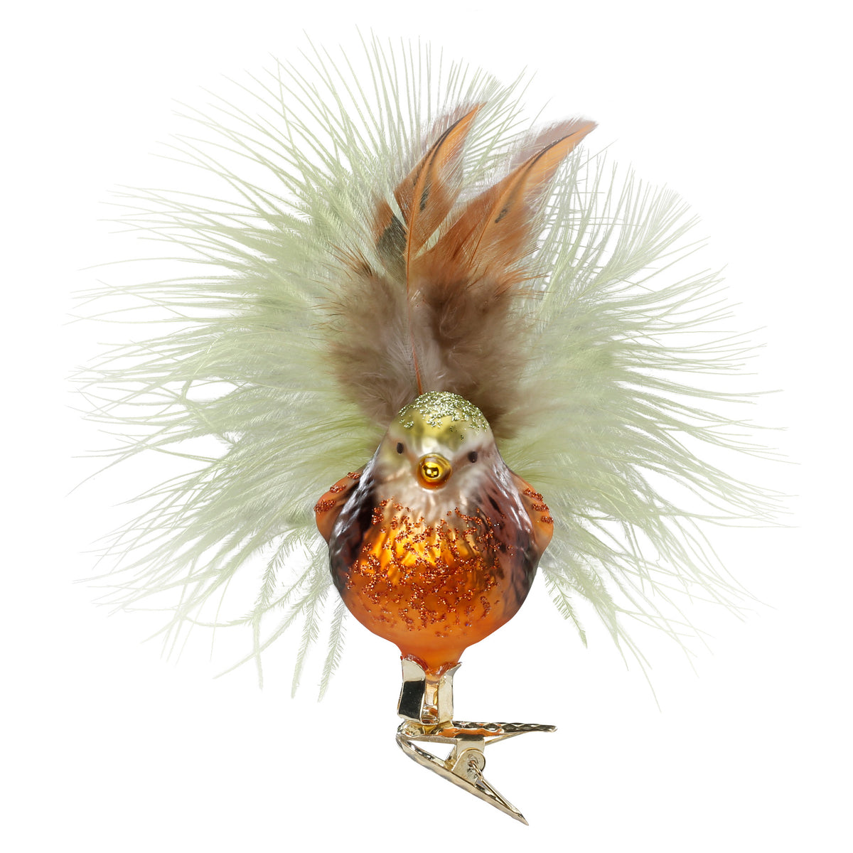 Inge Glas Clip-Vogel Dompfaff (Gimpel) mit roter Brust, 5,5 cm