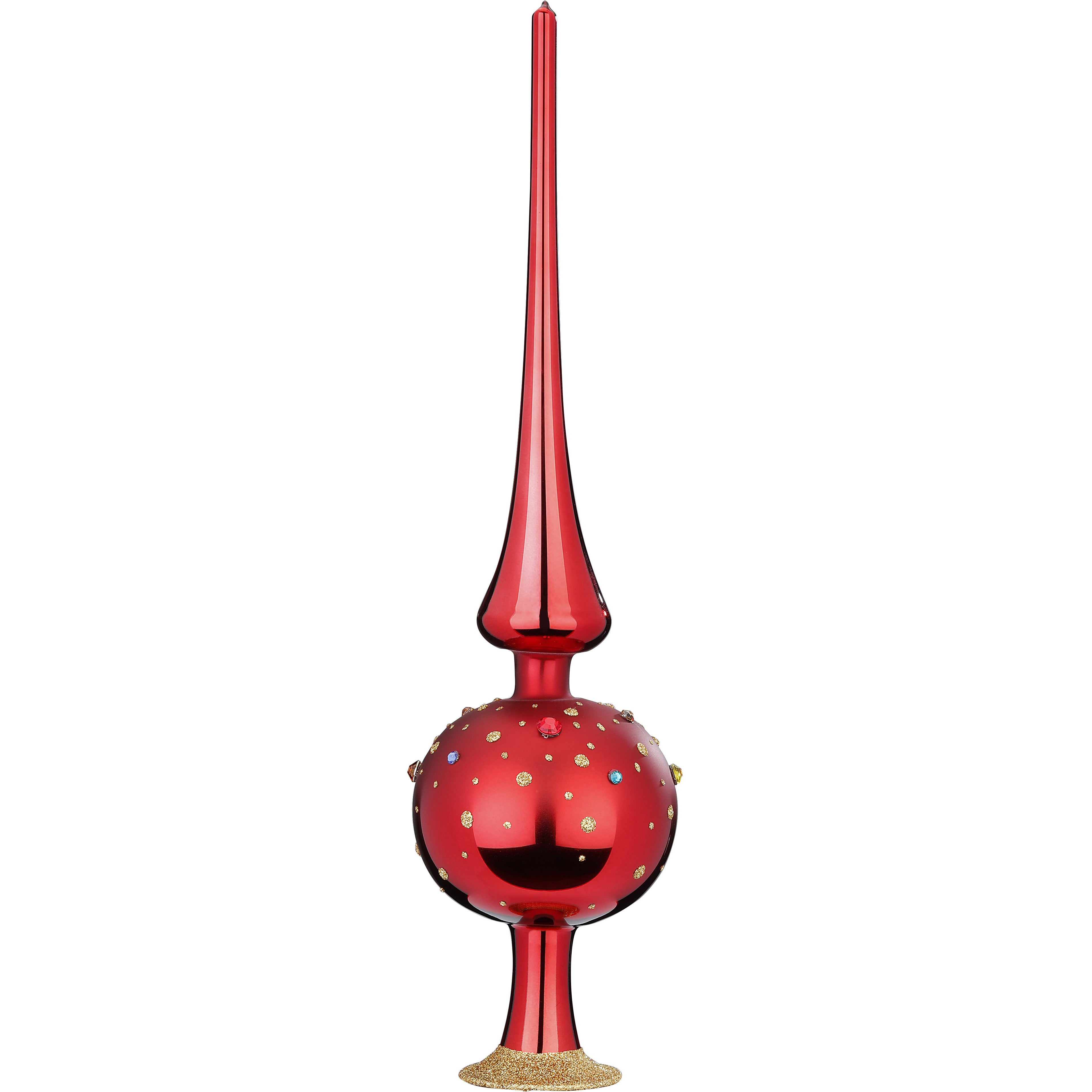 Christbaumspitze Spitze, Funkelndes Fest, 8 x 33 cm, chianti glanz 21410T032 Inge Glas
