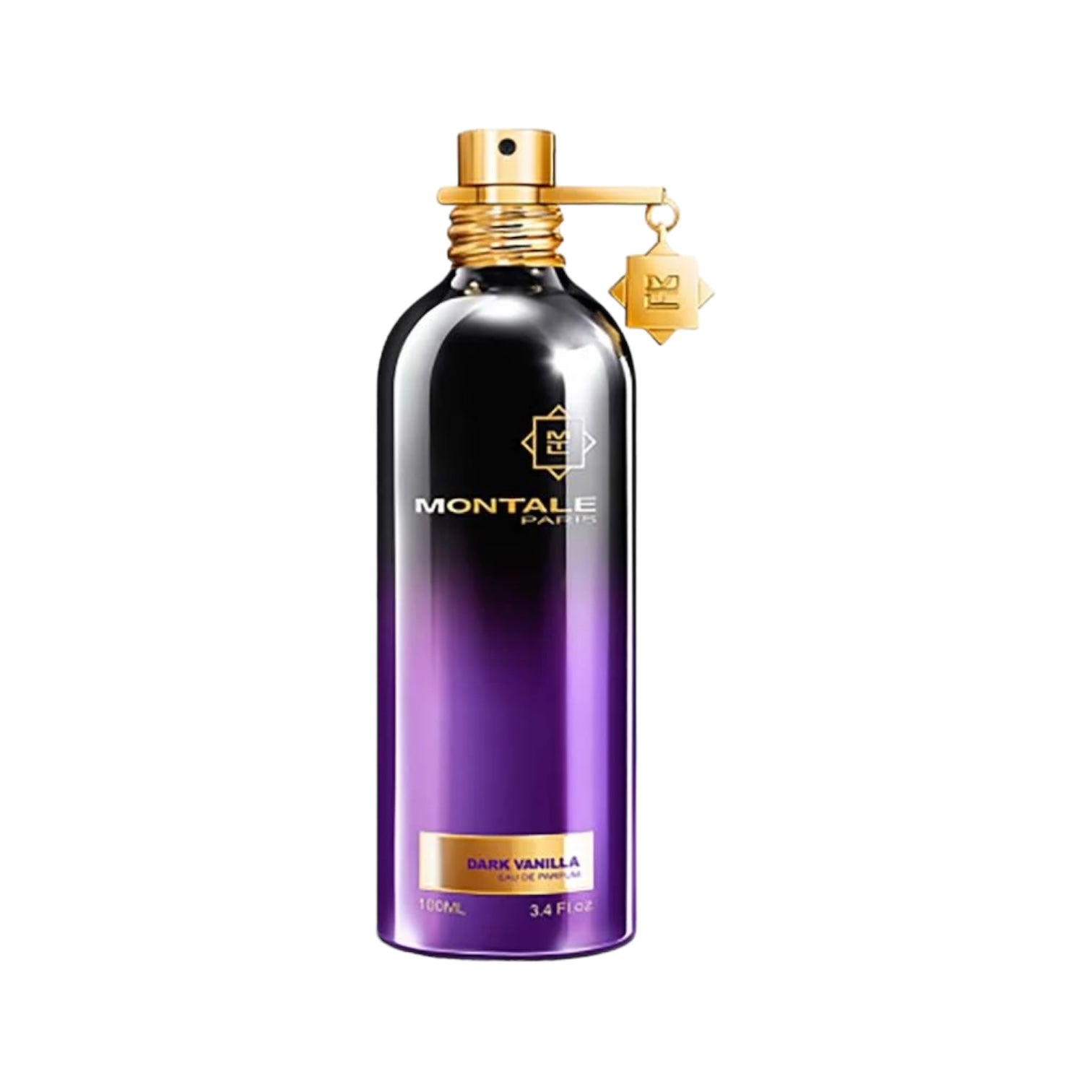Dark Vanille von Montale – sinnliches Nischenparfum mit warmer Vanille, Amber, Gewürzen und Sandelholz. Im glänzenden Flakon von Schwarz zu Violett. Jetzt erhältlich bei 4D OUTFITTERS.