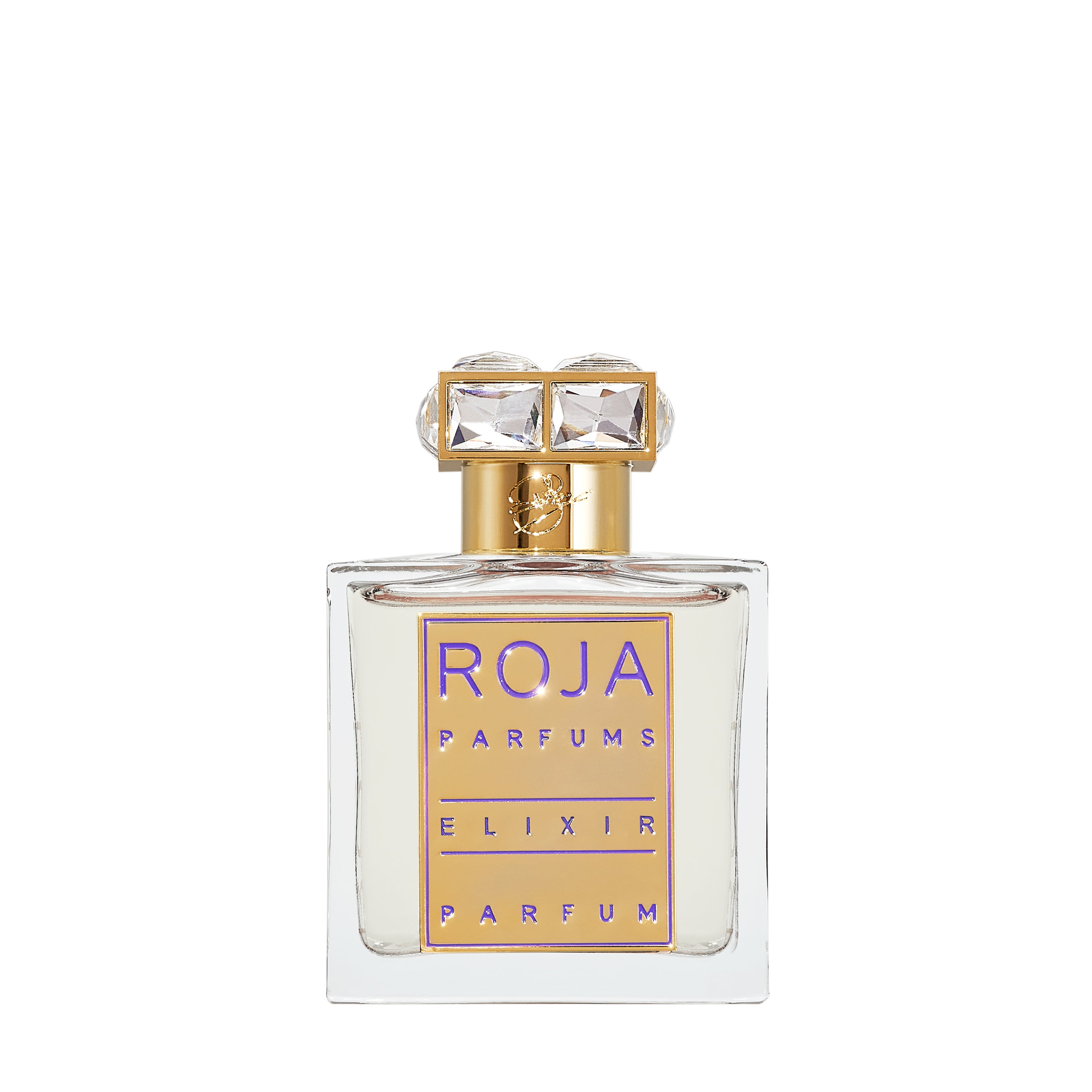 Roja Parfums Elixir Pour Femme – eleganter Flakon mit goldener Kappe, ein Duft voller floraler und fruchtiger Noten. Jetzt bei 4D OUTFITTERS erhältlich.​
