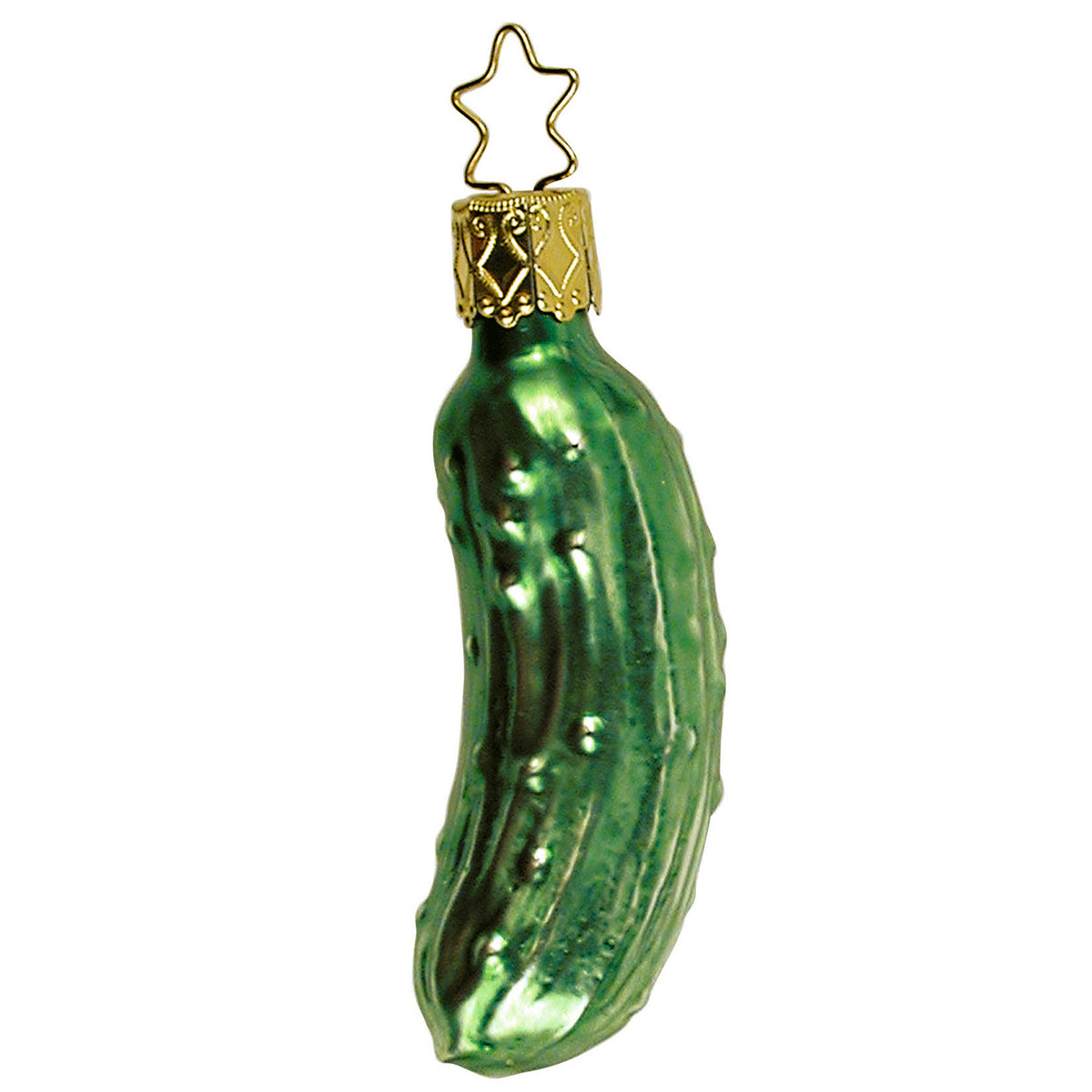 Inge Glas Christbaumschmuck grüne Weihnachtsgurke, 7 cm